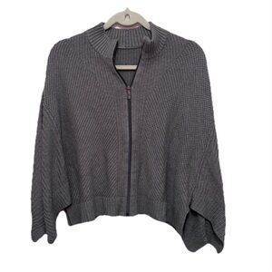 Lululemon Womens Mock Neck Full Zip Poncho Sweater Size XS/S Cape Flowy CASHMERE